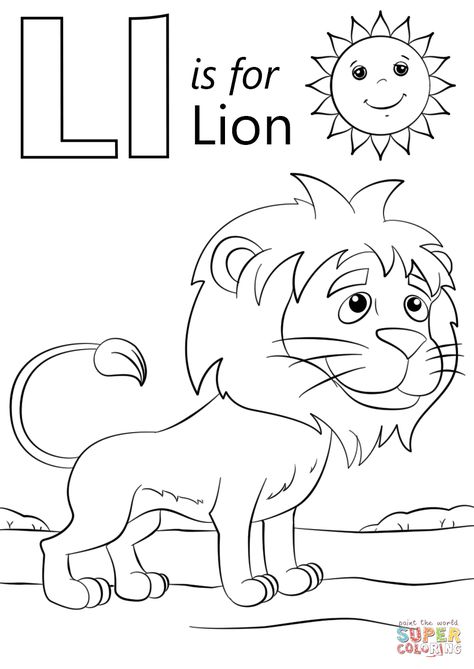 Letter L Crafts, L Is For Lion, Lion Coloring, Letter A Coloring Pages, Coloring Letters, Lion Coloring Pages, Coloring Page Free Printable, Abc Coloring Pages, Preschool Coloring Pages