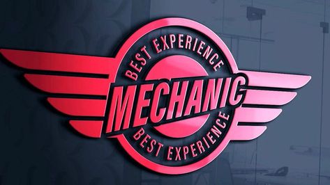 Mechanic logo design-Rasheed RGD Mechanic Logo Design, Mechanic Logo, Mechanics Logo, Vector Logo Design, Logo Design, Graphic Design, ? Logo, Quick Saves, Design