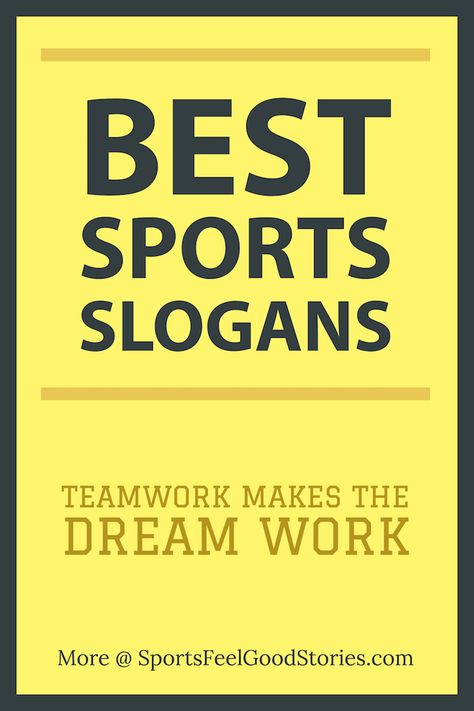 This page features long lists of sports slogans with a menu of pages broken down by sports. Check out slogans and sayings for all of the major sports including but not limited to tennis, golf, running, basketball, lacrosse, baseball, football and more.  #slogans #sports #basketball #soccer Sports Team Motto, Sports Sayings Motivational, Sports Slogans For Posters, Baseball Slogans Sayings, Basketball Sayings For Signs, Team Slogans Mottos, Basketball Slogans For Posters, Team Mottos Sports, Sports Mantras