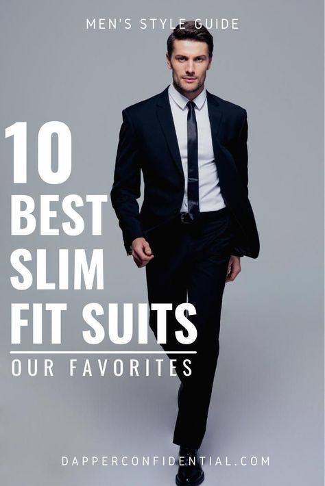 A slim fit suit is essential to any man’s wardrobe. Read the article for the best slim fit suits on the market, ranked according to style, fit, affordability, and more. Slim Fit Mens Suit, Young Men Suits Style, Mens Suits Style Modern Classy, Young Mens Suits, Mens Suits Style Modern, Mens Office Fashion, 3 Piece Suit Men, Men's Office, Formal Suits Men