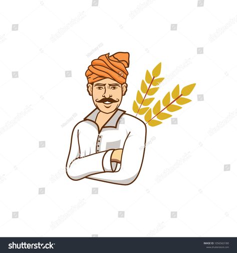 Indian Farmer Vector Illustration #Ad , #sponsored, #Farmer#Indian#Illustration#Vector Farmer Logo Design Ideas, Indian Farmer Illustration, Farmers Photography Indian, Indian Farmer Drawing, Kgf Logo, Farmer Logo Design, Farmer Drawing, Farmer Illustration, Farmer Painting