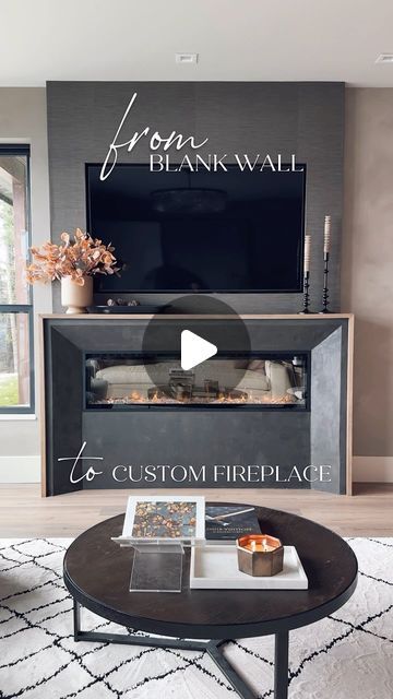 TIFFANY |  home styling & creative DIY projects on Instagram: "CUSTOM BEVELED FIREPLACE  🔥 LIKE and SAVE this post so you always have easy access to it 🔥  Ready to create a unique beveled fireplace?  Check out the steps below:  -1- Frame It Up  • Use 2x4s to construct a sturdy fireplace surround.  • Customize the design to fit your fireplace’s dimensions.  • Add depth and dimension by building 6” deep and 8” wide angles to create a chic beveled look  -2- Modern Concrete  • Apply concrete underlayment with added pigment over the plywood in thin even layers.  • Layer it in 2-3 coats, sanding between each layer for a smooth finish.  -3- Seal the Deal  • Protect your surround using sealer by following manufactures’ directions. [I linked my favorite- which is the only one I have found that is Faux Fireplace Ideas, Fireplace Surround Diy, Off Center Fireplace, Diy Fireplace Mantle, Electric Fireplace With Mantel, Moody Design, Fireplace Designs, Oak Plywood, Living Room Decor Rustic