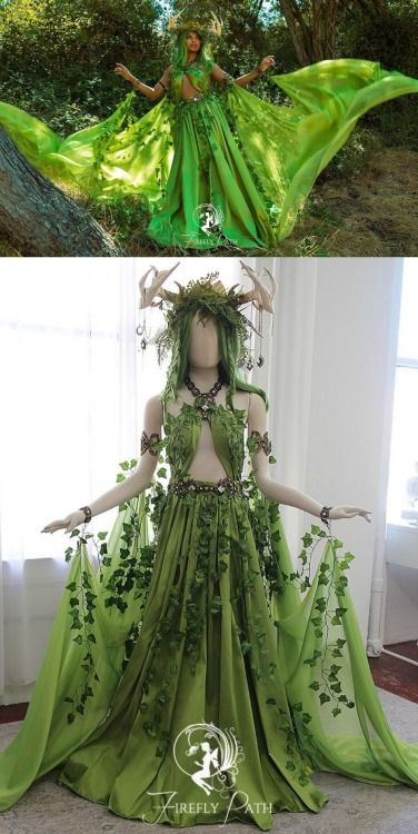 Persephone Costume, Festival Outfits Ideas, Trendy Festival Outfits, Mother Nature Costume, Elf Kostüm, Firefly Path, Nature Outfits, Mannequin Dress, Diy Kostüm