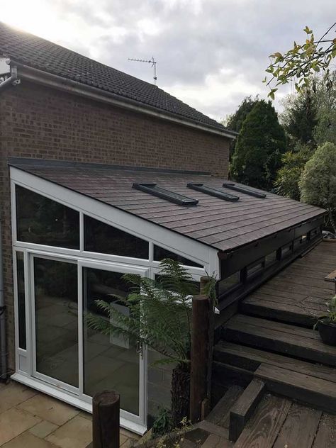 Conservatory Roof Ideas, Flat Roof Replacement, Replacement Conservatory Roof, Diy Conservatory, Warm Roof, Flat Roof Extension, Sun House, Conservatory Roof, Porch Plans