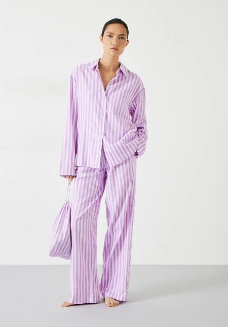 Luella Brushed Twill Pyjamas Cashmere Pajamas, Maxi Lace Skirt, Striped Pyjamas, Checked Blazer, Maxi Shirt Dress, Women Nightwear, Wool Blend Coat, Cotton Pyjamas, Long Sleeve Pyjamas