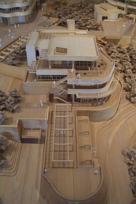 GETTY CENTER MODEL • Richard Meier & Partners Architects, http://www.richardmeier.com/www/ Richard Meier Architecture, Maquette Architecture, Architectural Scale, Steven Holl, Richard Meier, Model Architecture, Wooden Architecture, Getty Center, Arch Model