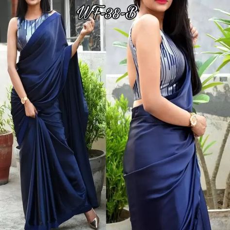 Plain Saree- Buy Products Online at Best Price in India - All Categories | Flipkart.com Satin Silk Saree, Saree Floral, Plain Saree, Bollywood Outfits, Silk Saree Blouse, Satin Saree, Art Silk Sarees, Stylish Sarees, Blouse Design Models