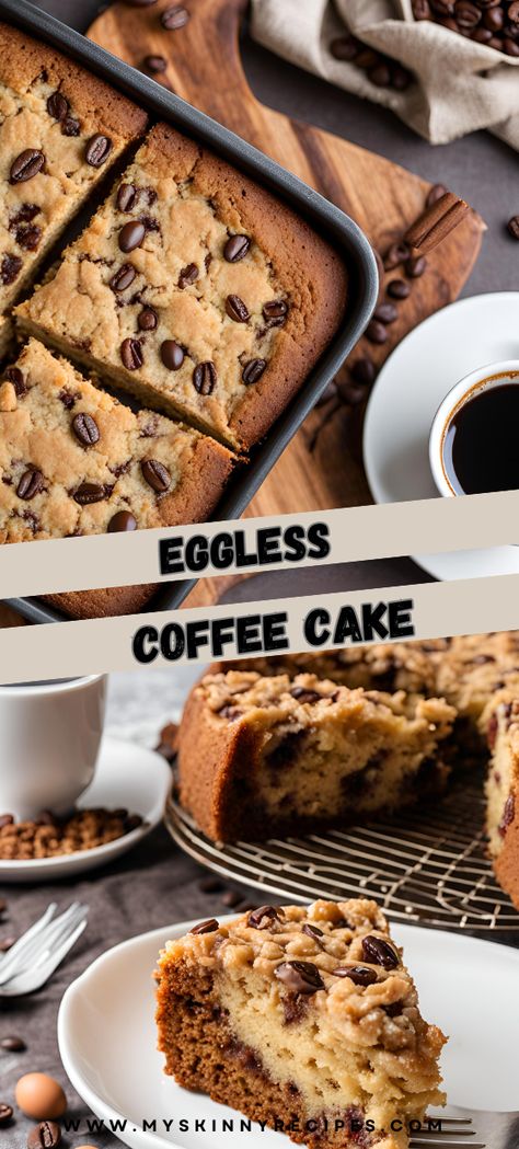 Enjoy the rich, aromatic flavors of this Eggless Coffee Cake! Moist, tender, and topped with a delicious coffee glaze, this cake is perfect for any occasion. #EgglessCoffeeCake #Baking #Dessert #CoffeeLovers 🍰✨ Eggless Coffee Cake, Egg Free Cakes, Chocolate Cake With Coffee, Chocolate Caramel Cake, Crumble Cake, Dairy Free Yogurt, Eggless Cake, Caramel Cake, Delicious Cake Recipes