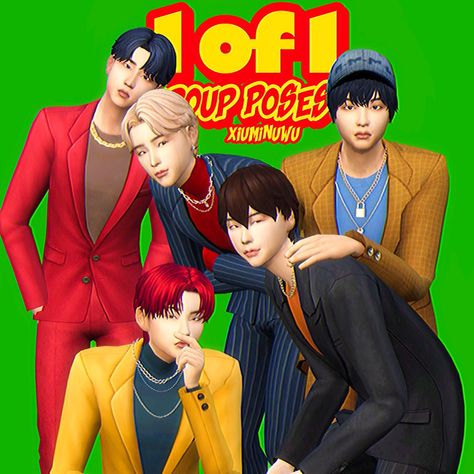 Sims 4 Band Poses, 3 Group Poses, Band Poses, Aesthetic Sims, Album Photoshoot, 4 Poses, Group Poses, 1 Of 1, Photoshoot Inspiration