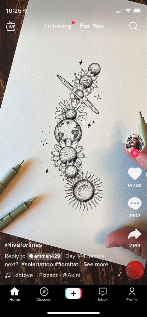 Cosmic Tattoo, Solar System Tattoo, Sunset Tattoos, Crystal Tattoo, Universe Tattoo, Boho Tattoos, Floral Tattoo Design, R Tattoo, Small Hand Tattoos