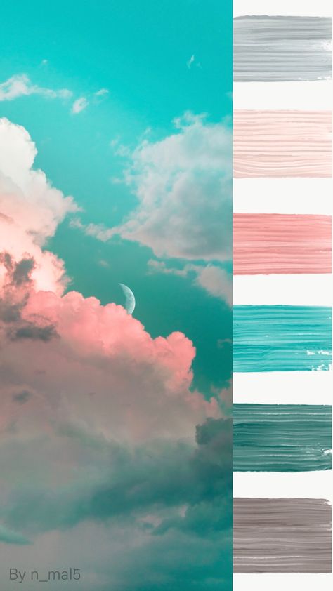 Air Element Color Palette, Dessert Pallete Color, Heaven Color Palette, Cloud Color Palette, Dreamy Color Palette, Color Names Chart, Sunset Color Palette, Optical Illusion Drawing, Website Color Palette