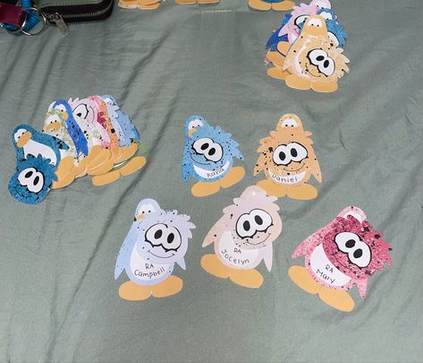 Club Penguin Bulletin Board, Club Penguin Door Decs, Club Penguin Ra Board, Hall Themes, Res Life Door Decs, Dorm Bulletin Boards, Ra Door Decs, Ra Themes, Passive Programs