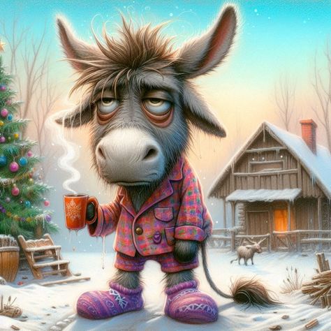 Donkey Christmas Pictures, Whimsical Donkey Art, Mexican Donkey Art, Donkey With Sunflowers, Vintage Donkey Illustration, Christmas Donkey, Cute Animal Illustration, Art Embroidery, Disney Marvel