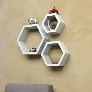 Hexagon Wall Shelf, Wall Shelf Rack, Hexagon Shelf, Honeycomb Shelves, Geometric Shelves, Rustic Wooden Shelves, Girly Apartment Decor, Hexagon Shelves, Living Wall Decor