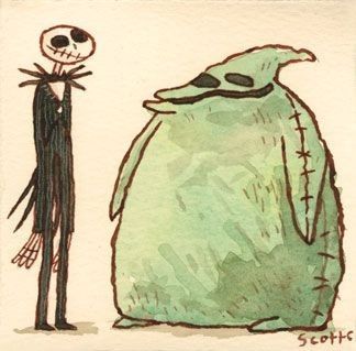 Great Showdowns, Scott C, Nightmare Before Christmas Drawings, Simple Drawings, Tim Burton Art, Scott Campbell, Cute Doodles Drawings, Arte Sketchbook, Film History