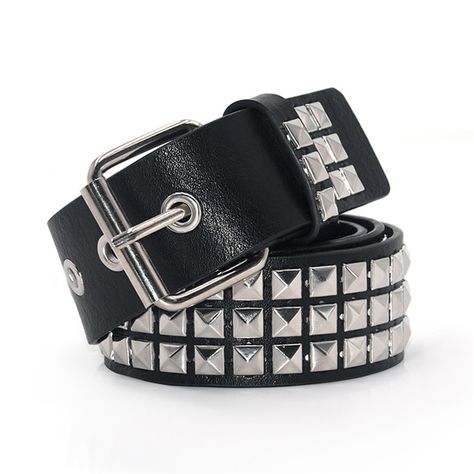 GAOKE Hollow Bullet Decoration Belt Fashion Ladies Leather Studded Gift Man's Goth Rock Wild Waist Belts, Jeans Belt, Punk Rock Fashion, Belt Dress, Jean Belts, Estilo Punk, Studded Belt, Style Punk, Faux Leather Belts