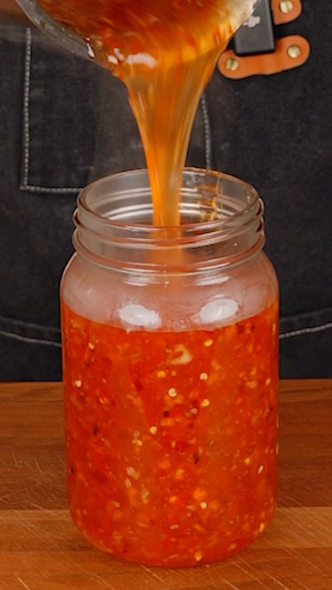 Thai Sweet Chili Sauce 🔥🔥 Ingredients: - Water (1 cup) - Cane Sugar (1 ½ cup) - Rice Vinegar (¾ cup) - Thai Chili Pepper (15… | Instagram Canned Thai Sweet Chili Sauce, Eggroll Sauce, Thai Chili Pepper, Thai Chili Sauce, Thai Sauce, Thai Chili, Big Dipper, Fruit Preserves, Sweet Chili Sauce