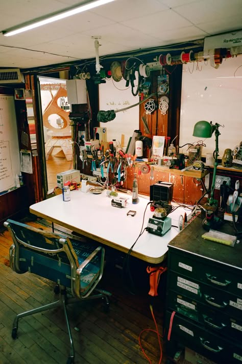 Creative Workspace Inspiration, Best Man Caves, Vogue Business, Tom Sachs, Creative Leadership, Workshop Studio, Aesthetic Space, Creative Workspace, Workspace Inspiration