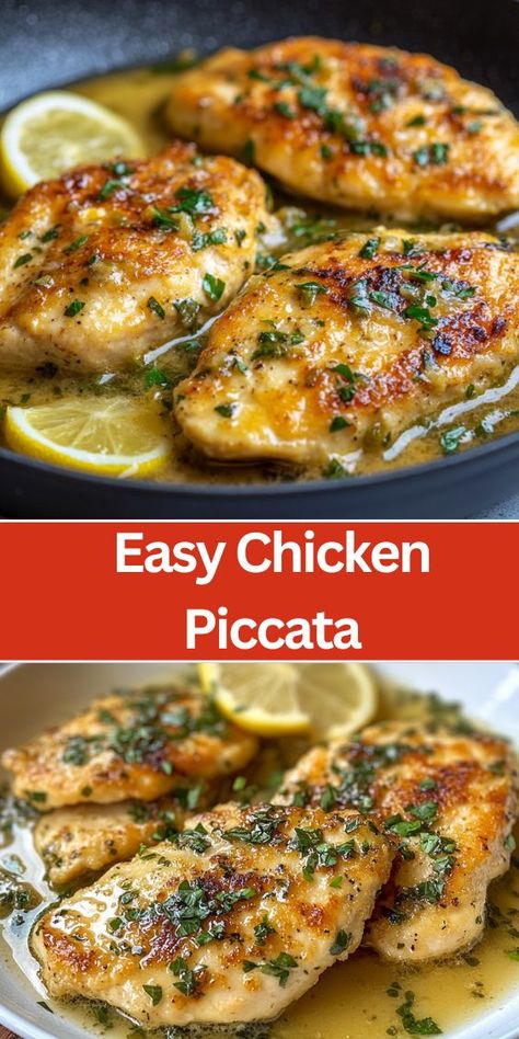 Craving a quick and delicious dinner? This easy Chicken Piccata recipe is exactly what you are looking for. Made with tender chicken breasts in a bright lemon-caper sauce, it's a restaurant-quality meal that you can make in just 30 minutes. Perfect for a weeknight dinner or when you need a special dish that’s sure to impress. Serve with pasta, rice, or your favorite veggies for a complete, satisfying meal. The Best Chicken Breast Recipes, Top Chicken Recipes On Pinterest, Chicken And Fish Recipes, Chicken Breast With Pasta Recipes, Chicken Cutlet Meals, Easy Dinners With Chicken, Easy Italian Chicken Recipes, Quick Chicken Breast Dinner, Quick Easy Chicken Breast Recipes