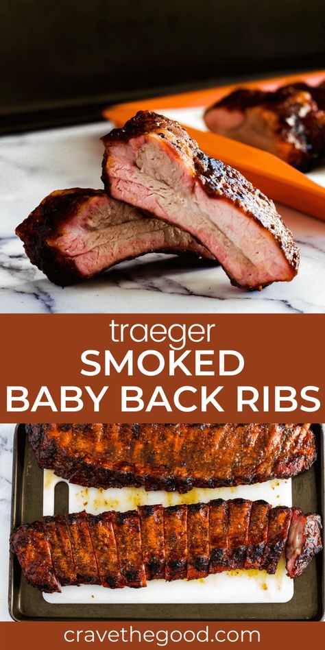 Cooking Pork Ribs, Smoked Baby Back Ribs, Pork Back Ribs, Pork Dinners, Traeger Grill Recipes, Baby Back Pork Ribs, Bbq Baby Back Ribs, Bbq Recipes Ribs, Smoked Pork Ribs