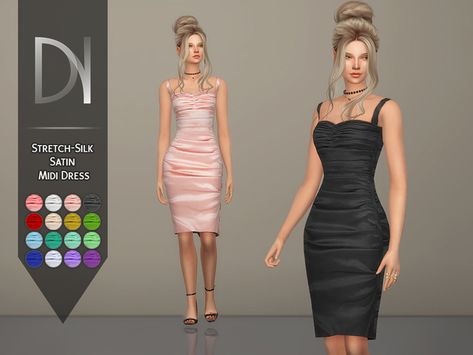 Sims Hairstyles, Rainy Day Dress Outfit, Printed Texture, Anastasia Dress, Silk Dress Short, Sims Ideas, Sims 4 Dresses, Afternoon Dress, Satin Evening Dresses