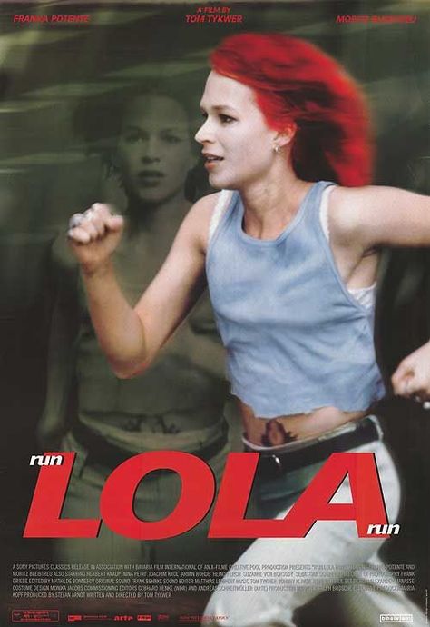 90s Indie Movies, 90s Film Posters, Run Lola Run Poster, Run Movie Poster, Run Lola Run, Run Movie, Fritz Lang, Film Poster Design, Film Posters Vintage