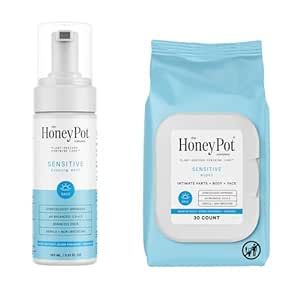 The Honey Pot Company - Feminine Wash & Feminine Wipe Bundle - Includes Unscented Ph Balance Feminine Wash and Wipes for Women - Herbal Infused Feminine Care Products - Sensitive Feminine Care Products, The Honey Pot, Feminine Wipes, Feminine Wash, Feminine Care, Ph Balance, Honey Pot, Skin Cleanser Products, Oral Care