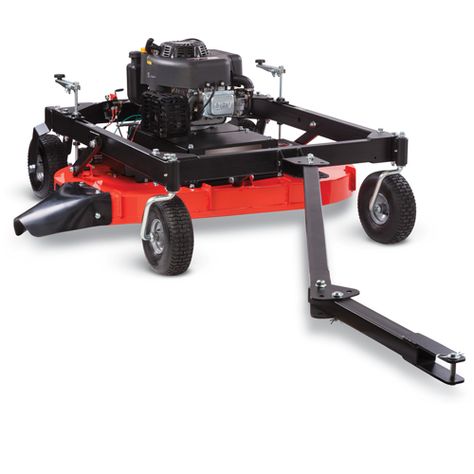 DR Field and Finish Mower MOW PRO-44  13.3 ft./lbs. Our 44" tow-behind finish mower delivers a high quality finish cut on lawns and flat off-lawn areas. Tow behind your ATV or use as an outrigger and mow simultaneously with your riding mower. Mow up to 2 acres/hour! #drpower #fieldandbrushmower Electric Riding Lawn Mower, Garden Tractor Attachments, Atv Implements, Lawn Mower Repair, Tractor Implements, Riding Lawn Mowers, Riding Mower, Yard Project, Homemade Tools