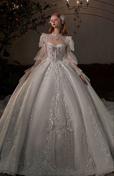 Princess Wedding Dresses Ball Gown Fairytale, Fairytale Wedding Dress Princesses, Extravagant Wedding Dress, Wedding Ballgown, Fairytale Wedding Gown, Queen Wedding Dress, Romantic Wedding Dress, Wedding Dresses Princess Ballgown, Fairy Tale Wedding Dress