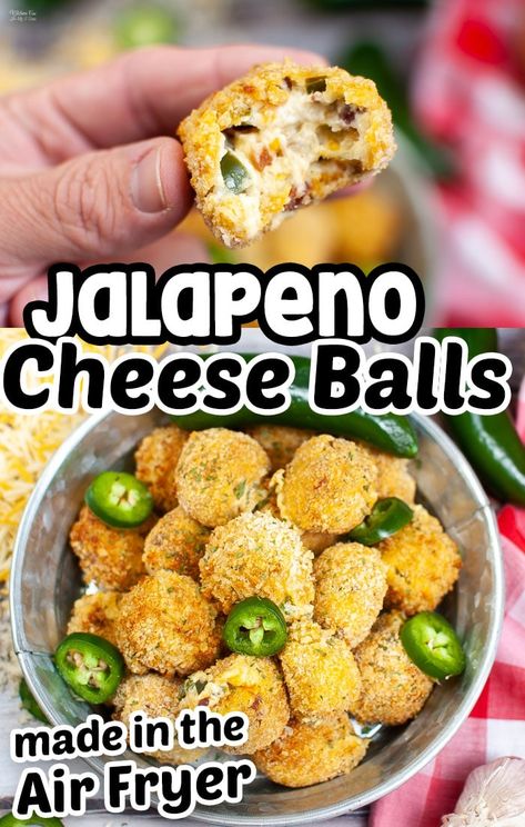 These Jalapeno Popper Bites are my new favorite appetizer and made in the Air Fryer. Full of cheese, bacon and bits of jalapenos, this is the perfect amount of spice. #recipes Jalapeno Cheese Balls, Popper Bites, Air Fryer Jalapeno, Jalapeno Popper Bites, Hot Pepper Recipes, Fantastic Recipes, Poppers Recipe, Jalapeno Cheese, Jalapeno Recipes