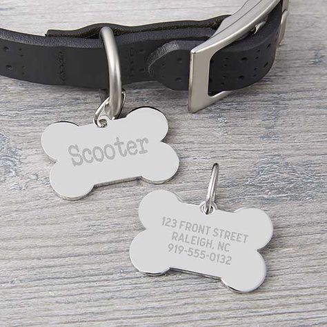 Personalized Dog ID Tags | Personalization Mall Pet Name Tags, Personalized Dog Tags, Custom Dog Tags, Dog Collar Tags, Market Ideas, Mobile Holder, Engraved Metal, Dog Bones, Occupational Therapist