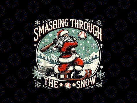 Baseball Santa, Snow Png, Baseball Christmas, Baseball Balls, Heat Press Transfers, Shirt Sublimation, Christmas Tees, Baseball Players, Happy Christmas