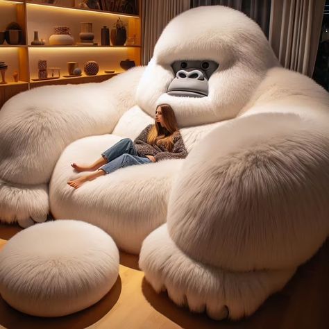 In today’s world, furniture is more than just functional—it’s about making a statement. Enter Gorilla Shaped Plush Loungers, a bold and imaginative way to Gorilla Couch, Unusual Furniture, Fabric Freshener, Unique Furniture Pieces, Smart Home Design, Bedroom Idea, Netflix And Chill, Race Car, Cool Furniture