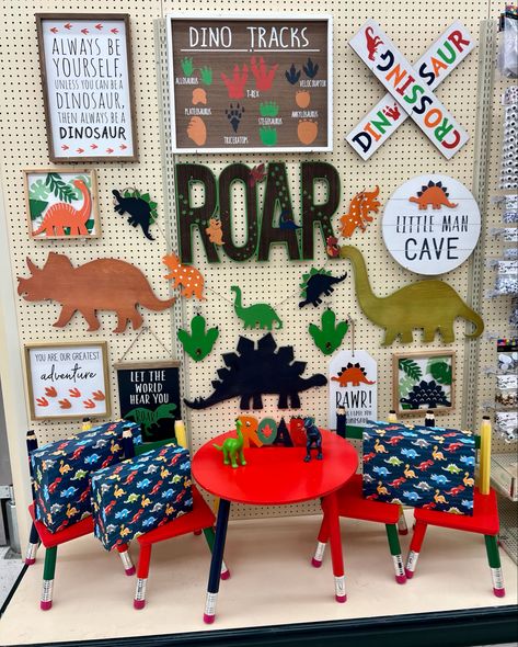 Hobby Lobby Dinosaur Room, Dino Tracks, Dinosaur Boys Room, Hunter Room, Dinosaur Room, Cars Room, Dinosaur Nursery, Toddler Boys Room, Dinosaur Theme