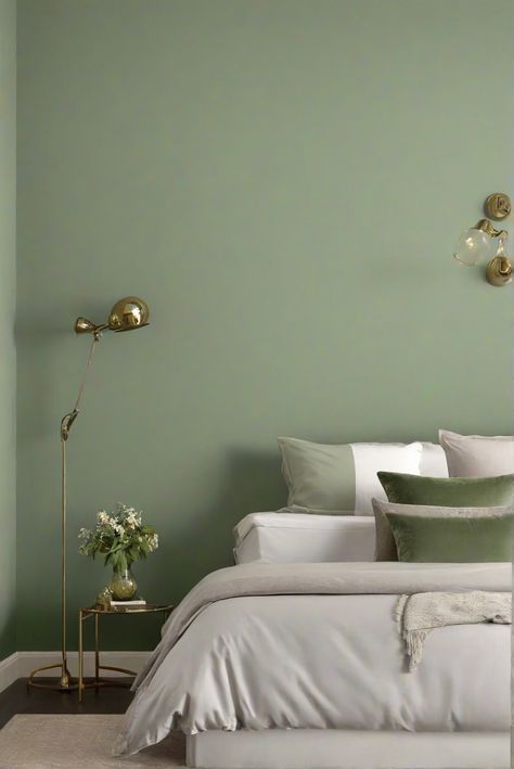 home decorating, home interior design, interior bedroom design, primer paint for walls Indoor Paint Colors, Indoor Paint, Light Colored Furniture, Sage Green Kitchen, Calming Bedroom, Green Cabinets, Wall Paint Colors, Bedroom Color Schemes, Organic Modern Decor