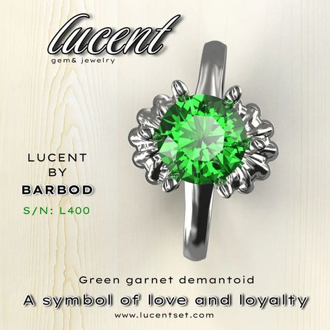 Special and elegant design with the rarest stone in the world, garnet demantoid, for special person 18k/750 gold Gem stone: green garnet demantoid #lucent #demantiod #wedding_ring #gold_ring #demantoid_ring #greendiamond #diamond_ring #jewelry #greendemantoid Green Garnet, Rare Stone, Green Diamond, Gems Jewelry, Gem Stone, Love Symbols, Special Person, Garnet, Elegant Design