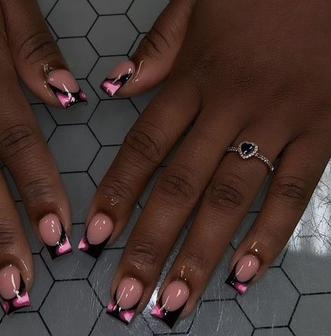 Short French Nails, Short French, Hard Nails, Drip Nails, Colored Acrylic Nails, Girly Acrylic Nails, Work Nails, French Tip Acrylic Nails, Dope Nail Designs