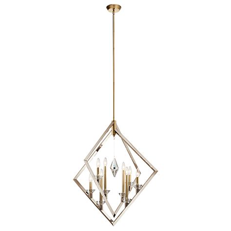 Kichler Layan Polished Nickel Eight Light Chandelier 43052pn | Bellacor Foyer Pendant Lighting, Chandelier Chain, Foyer Chandelier, Kichler Lighting, Geometric Chandelier, Foyer Pendant, Contemporary Chandelier, Contemporary Pendant, Mini Chandelier