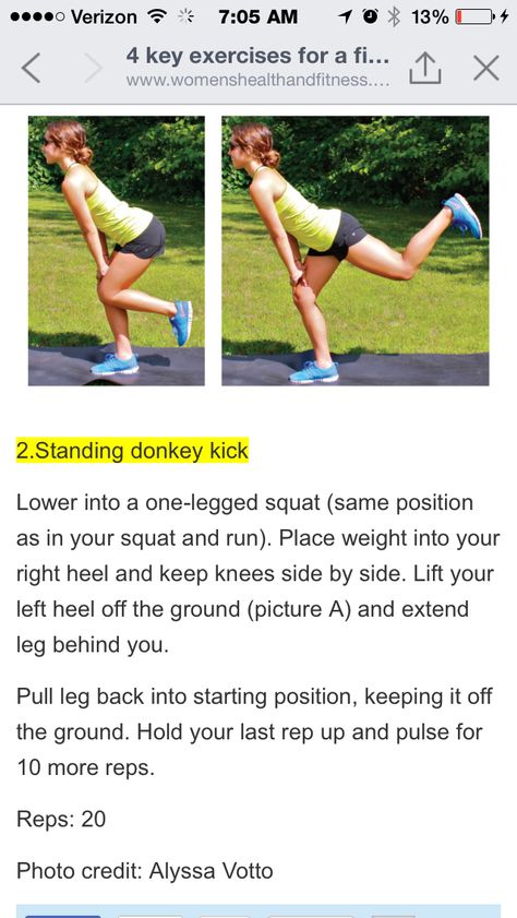 Standing Donkey Kick One Legged Squat, Muscle Stretches, Donkey Kicks, Strength Training Workouts, Medical Information, Strength Training, Medical, Running, Health