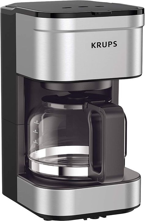 AmazonSmile: KRUPS Simply Brew Compact Filter Drip Coffee Maker, 5-Cup, Silver: Kitchen & Dining Krups Coffee Maker, Best Cold Brew Coffee, Stainless Steel Coffee Maker, Coffee Maker Machine, Pour Over Coffee Maker, Reusable Coffee Filter, Best Coffee Maker, Cold Brew Coffee Maker, Filter Coffee