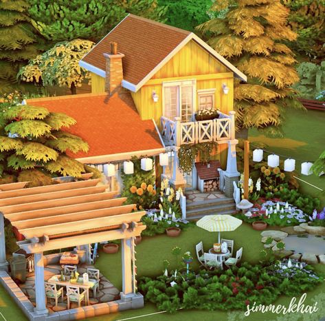 Sims 4 Cottage Build, The Sims 4 Cottage House, Sims 4 Cottage House, Cottage Sims 4, Sims 4 Cottage, Sims 4 Challenges, Sims Houses, Sims Free Play, Sims Builds