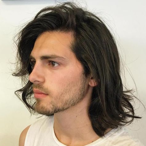 Joran King, Belle Souers' newest employee Best Long Haircuts, Pompadour Style, Long Length Hair, Men's Long Hairstyles, Guy Haircuts Long, Shoulder Hair, Full Hair, Long Black Hair, Shoulder Length Hair