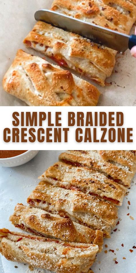 Cresent Roll Dough, Pepperoni Calzone, Crescent Pizza, Pepperoni Recipes, Crescent Roll Pizza, Calzone Recipe, Sandwich Sides, Crescent Recipes, Calzone Pizza