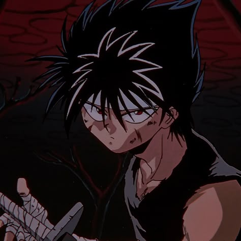 90s Anime Aesthetic Pfp, Hiei Icons, Hiei Yu Yu Hakusho, Yu Yu Hakusho Hiei, Trafalgar Law Wallpapers, Yu Yu Hakusho Anime, Madara Wallpaper, Arte Grunge, Yu Yu Hakusho