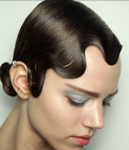 Hairstyle Idea: Sleek, vintage wave. Gel Edges Hair, 1920s Theatre, Hair Gell, Edges Laid, Theatre Party, Vegas Hair, Finger Wave Hair, Finger Wave, Hair Dressing