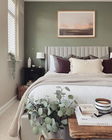 Lick on Instagram: "5 green bedrooms to inspire yours 💚 Featured: 1. @athomewithfran using soft sage Green 02 2. @lifeatnumbersixtyeight using uplifting Green 09 3. Megan using rich olive Green 05 4. @pollymason using mid-green, Green 02 5. @luisasflat using refreshing Green 09 #LickHome #greenbedroom #bedroominspo" Green Bedrooms, Soft Sage Green, Sage Green Bedroom, Rustic Bench, Bedroom Idea, Bedroom Green, Master Bedrooms Decor, Rustic Bedroom, Neutral Decor