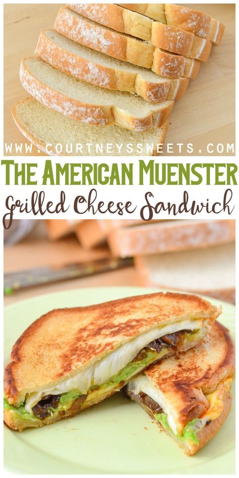 Muenster Cheese Recipes, Cheesy Grilled Cheese, Grilled Cheese Recipes Gourmet, Grilled Cheese Sandwich Recipe, Grilled Burger Recipes, Cheese Toasties, Grilled Cheese Recipe, Cheese Sandwich Recipe, Gourmet Grilled Cheese