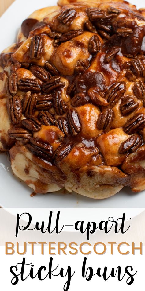 You're family will love these butterscotch pudding sticky buns made from frozen bread dough. They are so easy to make and perfect for your next holiday brunch! Overnight Sticky Buns, Picky Eaters Breakfast, Pull Apart Rolls, Buns Recipe Easy, Butterscotch Recipes, Overnight Cinnamon Rolls, Sticky Rolls, Caramel Rolls, Frozen Rolls