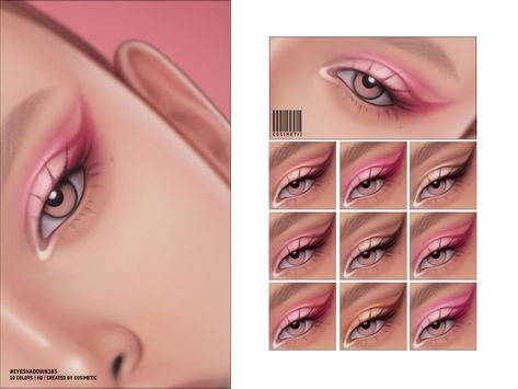 The Sims Resource - Eyeshadow | N185 Cosimetic's Sims 4, Cc Packs, Makeup Cc, Sims Packs, The Sims 4 Pc, Pelo Sims, Sims 4 Mm Cc, Sims 4 Cc Makeup, Sims 4 Body Mods