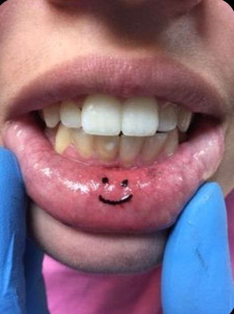 Inside Lip Tattoos Ideas, Lower Lip Tattoo, Inside Mouth Piercings, Underlip Tattoo, Lip Tattoos For Women, Funny Lip Tattoo, Lip Tats, Inside Lip Tattoos, Lip Tattoo Ideas